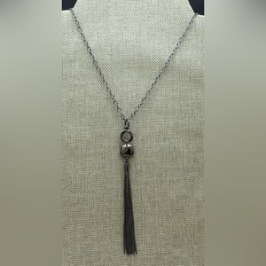 4 for $20! Handmade, pewter grey tone, long necklace with pendant.